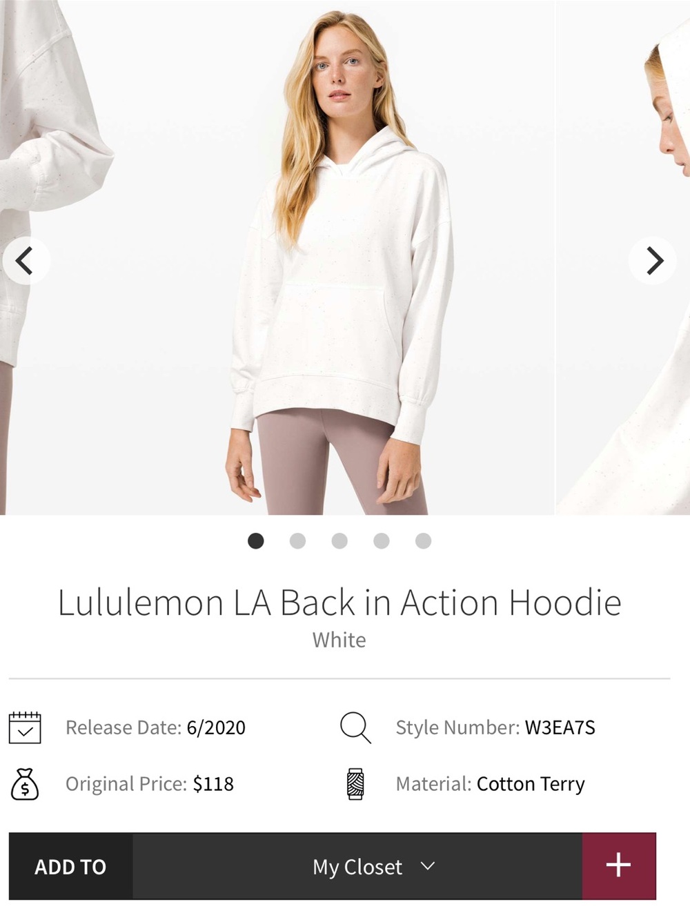 Lululemon LAback in action hoodie